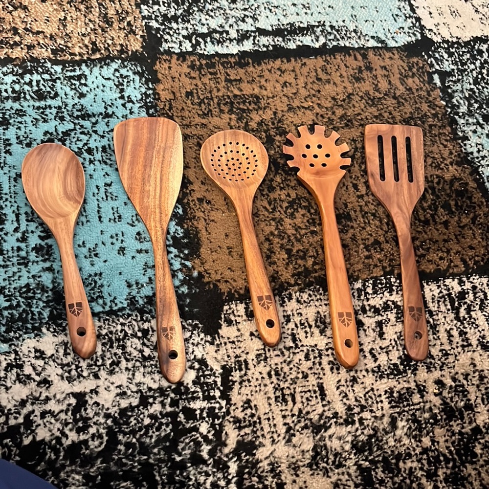 Set of 5 Wooden Utensils